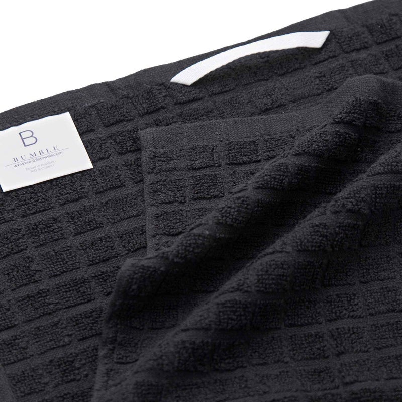 Bumble Towels Bumble Kitchen Towels | 100% Cotton Dish Towels with Hanging Loop | 16"x 28" | 380GSM | Absorbent Kitchen Towel Set | 6 Pack, Black - Image 3